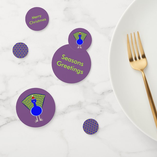 Funny Christmas Peacock Personalised Confetti (Group)