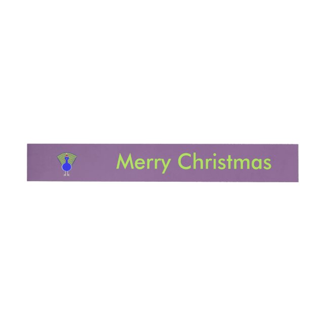 Funny Christmas Peacock Personalised Wraparound Address Label (Individual)