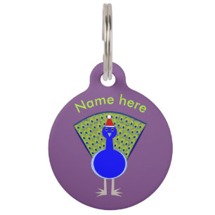 Funny Christmas Peacock Pet Tag