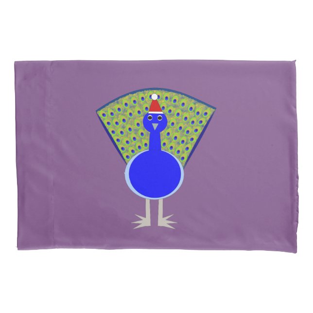 Funny Christmas Peacock Pillowcase (Front)