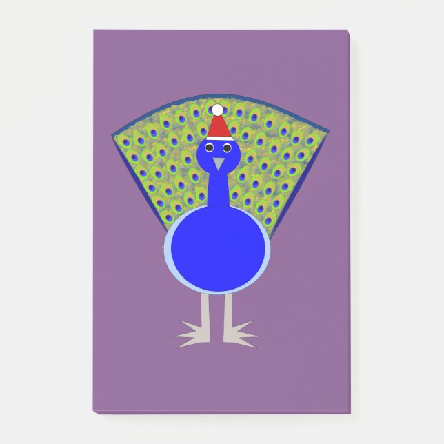 Funny Christmas Peacock Post-it Notes (Front)