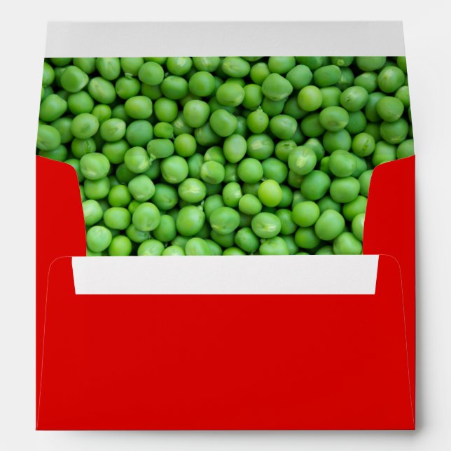 Funny Christmas "Peas on Earth" Punny Cute 5x7" Envelope (Back (Bottom))
