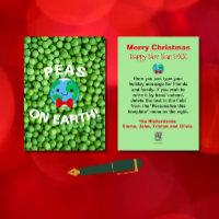 Funny Christmas "Peas on Earth" Punny Cute Modern