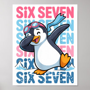 Funny Christmas Penguin Dabbing Xmas Dab Six Seven Poster