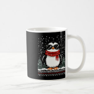 Funny Christmas Penguin With Sungles Ugly Christma Coffee Mug
