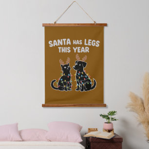 Funny Christmas Pet Humour   Santa Has Legs This  Hanging Tapestry