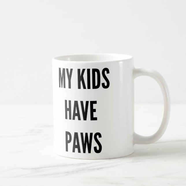 Funny Christmas pet lover my kids have paws Coffee Mug (Right)
