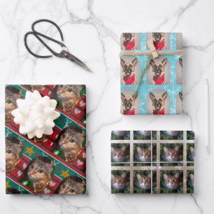 Funny Christmas Pets Gift Wrapping Paper Sheet