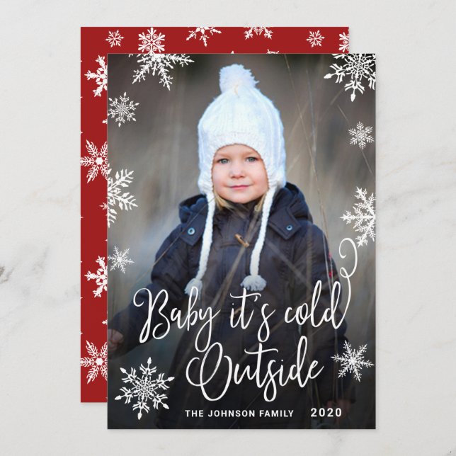 Funny Christmas PHOTO Baby It's Covid Outside Holiday Card (Front/Back)