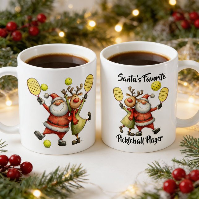 Funny christmas pickleball coffee mug (funny christmas pickleball mug)