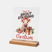 Funny Christmas pig snout word art