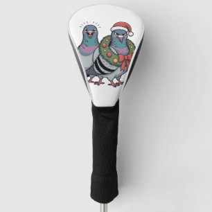 Funny Christmas Pigeons Holiday Birds Golf Head Cover