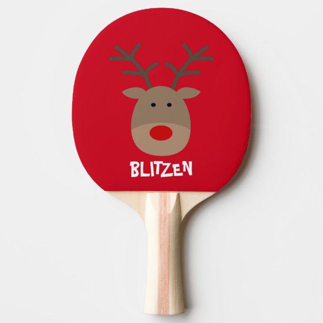 Funny Christmas ping pong paddle for table tennis (Front)