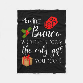 Funny Christmas Playing Bunco With Me Is Gift Bunc Fleece Blanket