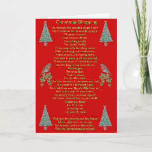 funny christmas poem robin and xmas tree holiday card
