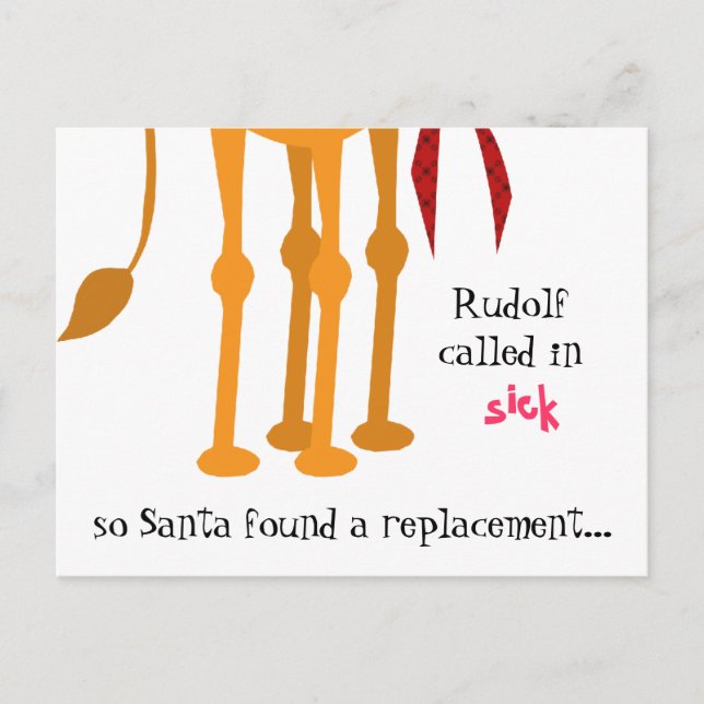 Funny Christmas Postcard - Camel in Reindeer Suit (Front)