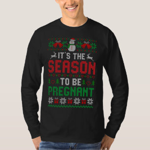 Funny Christmas Pregnancy Baby Announcement Ugly S T-Shirt