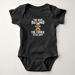 Funny Christmas Pregnancy Man Behind Cookie Baby Bodysuit