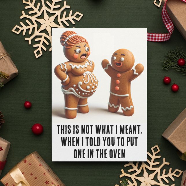 Funny Christmas: Pregnant Gingerbread Cookie Card (Creator Uploaded)
