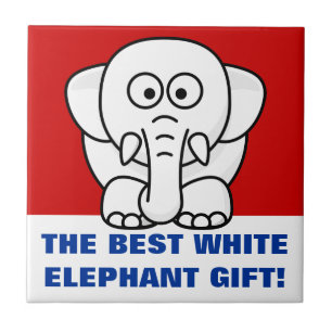 Funny Christmas Present: Real White Elephant Gift! Ceramic Tile