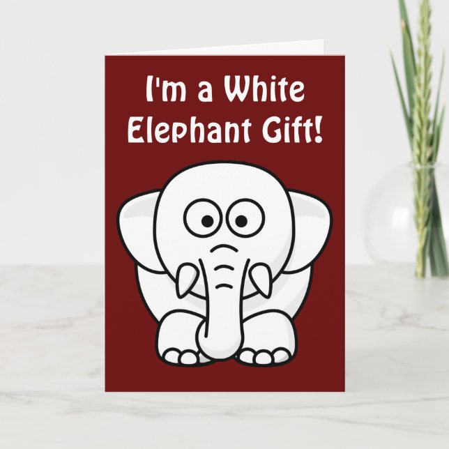Funny Christmas Present: Real White Elephant Gift! Holiday Card (Front)