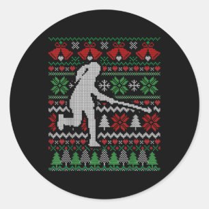 Funny Christmas Presents Uni Adult Christmas Field Classic Round Sticker