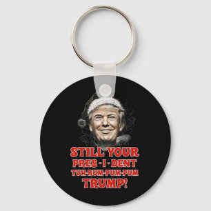 Funny Christmas President Trump Pyjamas Ugly Chris Key Ring