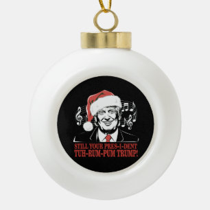 Funny Christmas President Trump Pyjamas Ugly Xmas Ceramic Ball Christmas Ornament