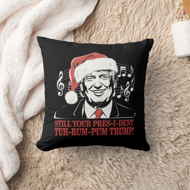Funny Christmas President Trump Pyjamas Ugly Xmas Cushion (Blanket)