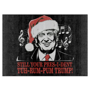 Funny Christmas President Trump Pyjamas Ugly Xmas Cutting Board
