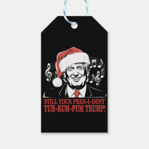 Funny Christmas President Trump Pyjamas Ugly Xmas Gift Tags