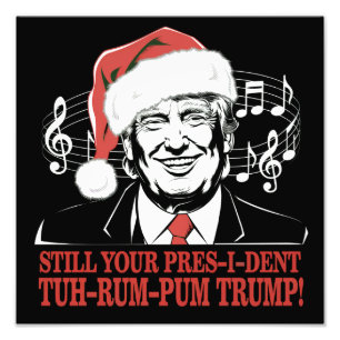 Funny Christmas President Trump Pyjamas Ugly Xmas Photo Print