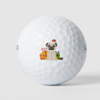 Funny Christmas Pug Dog Animal Lover Xmas Cute Golf Balls
