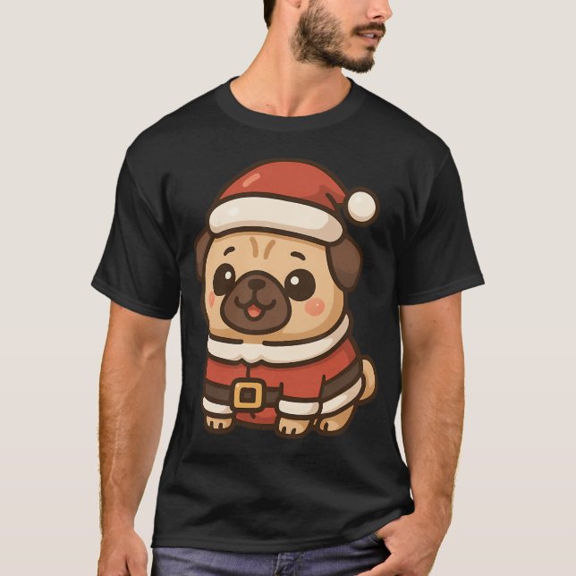 Funny Christmas Pug T-Shirt (Front)