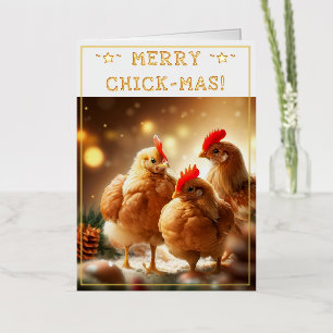 Funny Christmas Quote Cute Fun Chicks Photography Foil Greeting Card