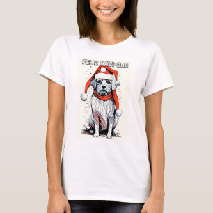 Funny Christmas Quote Cute Whimsical Santa Dog T-Shirt