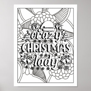Funny Christmas Quotes Adult Colouring Poster