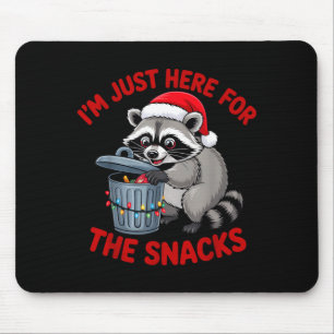 Funny Christmas Raccoon Shirt I'm Just Here For Th Mouse Pad