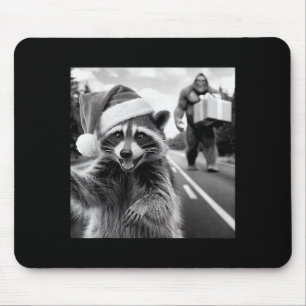 Funny Christmas Raccoon Shirt Raccoon Selfie With  Mouse Pad