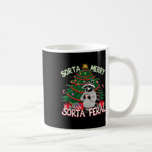 Funny Christmas Racoon Sorta Merry Sorta Santa Fe Coffee Mug