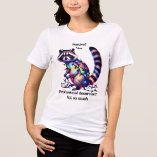 Funny Christmas racoon tee
