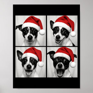Funny Christmas Rat Terrier Santa Dog Lover Photo Poster