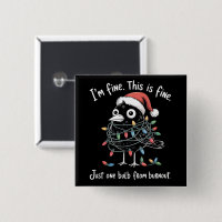 Funny Christmas Raven I’m Fine Burnout Sarcastic