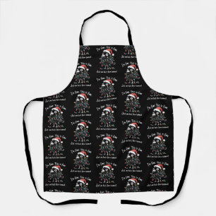 Funny Christmas Raven I’m Fine Burnout Sarcastic  Apron