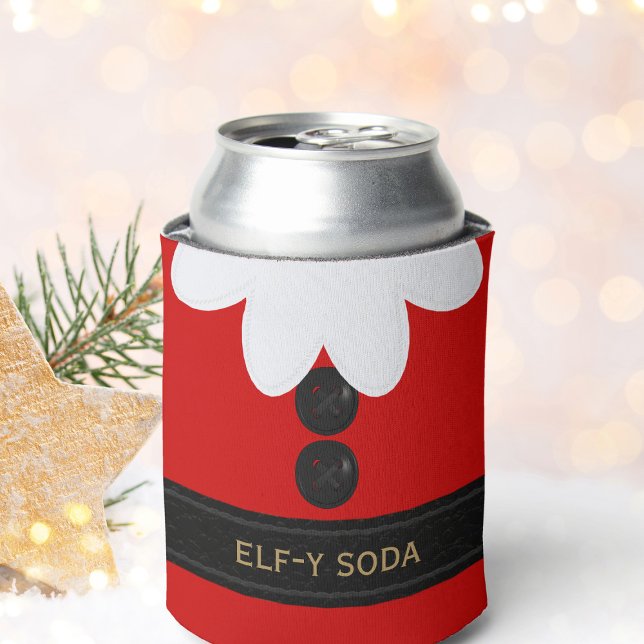 Funny Christmas Red Elf Soda Christmas Can Cooler (Fun can cooler for Christmas in July (or the one in december))