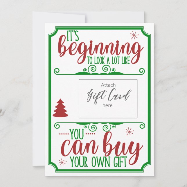 Funny Christmas Red Green Gift Voucher Holder (Front)