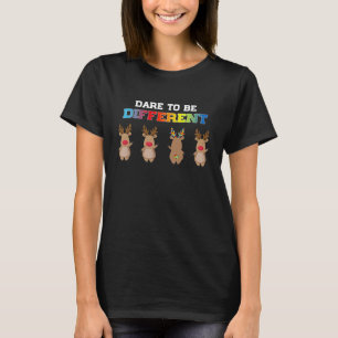 Funny Christmas Reindeer Dare to Be Different T-Shirt