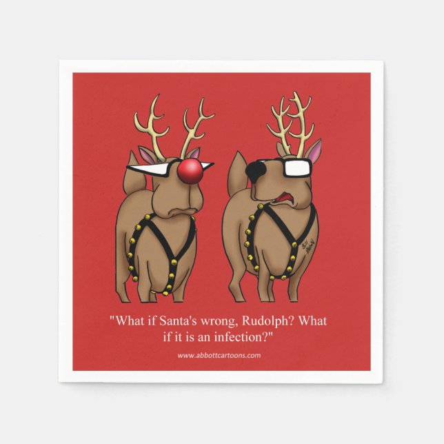 Funny Christmas Reindeer Humour Napkins (Front)