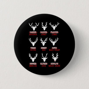 Funny Christmas Reindeer Hunter Deer Meat Hunting 6 Cm Round Badge