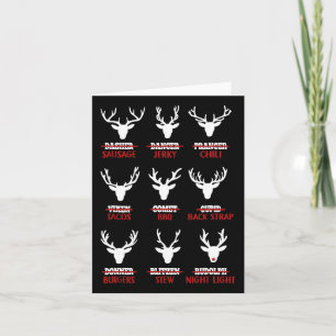 Funny Christmas Reindeer Hunter Deer Meat Hunting Card
